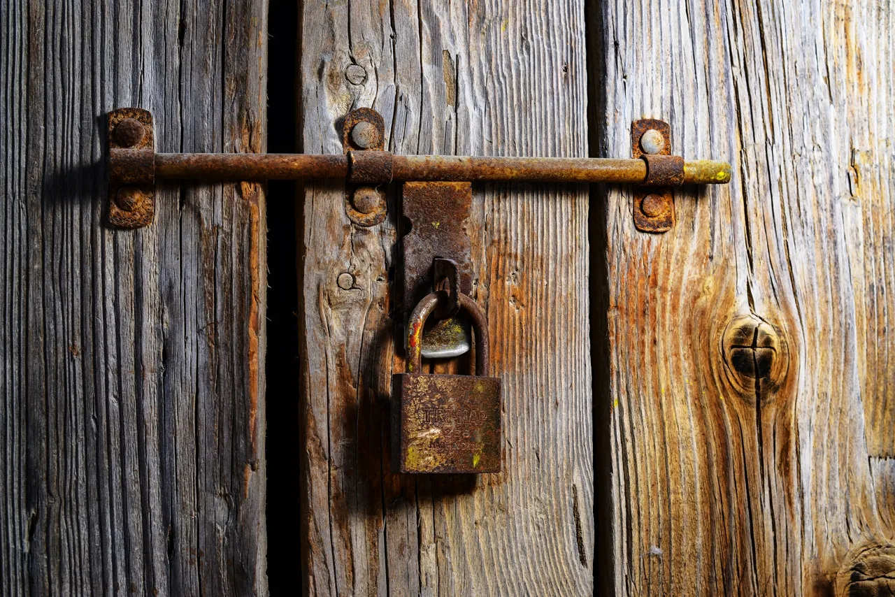 rusted shed padlock home security